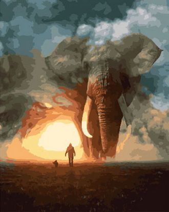 Картина по номерам 40х50 GX 29069 Юноша и слон