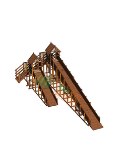 Зимняя деревянная заливная горка Морозко 12+8м