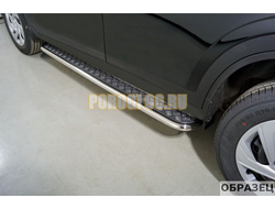Пороги с площадкой 42,4 мм ТСС для Haval H7 2024-