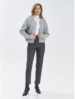 Кардиган вязаный пушистый на молнии пайетки