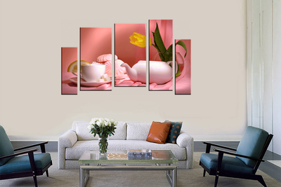 Модульная картина "Розовая легкость"