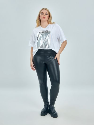 Легинсы из экокожи большого размера