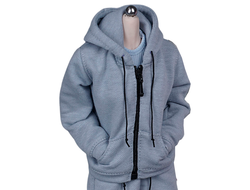 Женский спортивный костюм, набор из 3 предметов (голубой) - 1/6 - Cool street fashion sports style hooded sweater vest shorts three-piece suit  (SA023A) - SA Toys