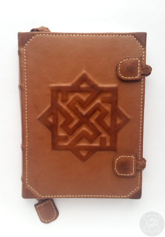 ежедневник ручной работы, славянский оберег, кожаный ежедневник, софтбук, кожаный блокнот купить