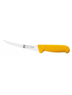 Нож обвалочный 130/260 мм. изогнутый, полугибкое лезвие, желтый SAFE Icel /1/