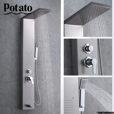 Гидромассажная душевая панель POTATO p3545 3-х функц. с лейкой и шлангом