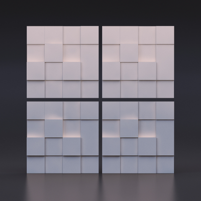 Гипсовая 3d панель "Квадрат разноуровневый"