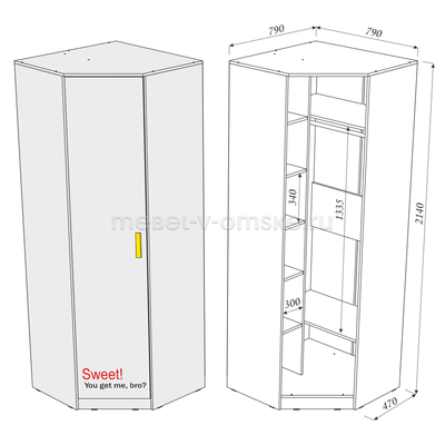Шкаф Принт угловой