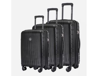 Комплект из 3х чемоданов Somsonya Lite Полипропелен S,M,L Черный