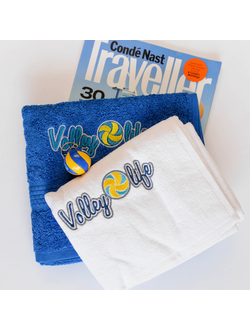 Полотенце большое синее