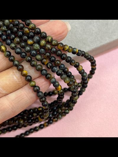 Соколиный глаз шар 4,5мм нить 38см