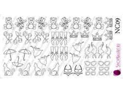 Слайдер дизайн NC09 - Трафарет, Различные элементы, чёрный