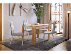 Стол обеденный ГЕРМЕС 2 Дуб Крафт Золотой/Белое дерево