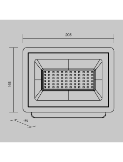 Прожектор Flood 4000К 50Вт IP 65, FL001-L50B4K