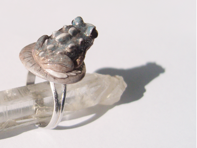 "Каменная Драконья Лягушка", кольцо в стиле фэнтези