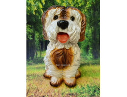 Садовая фигура БОЛОНКА 26*20см   0,9кг   полистоун Россия 1429//016753