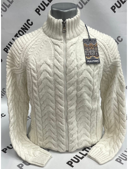 Свитер на молнии молочный 02