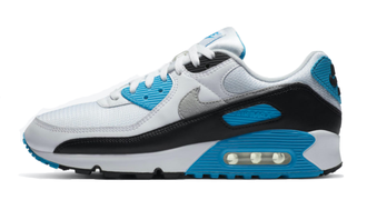 Nike Air Max 90 Белые с синим, сетка