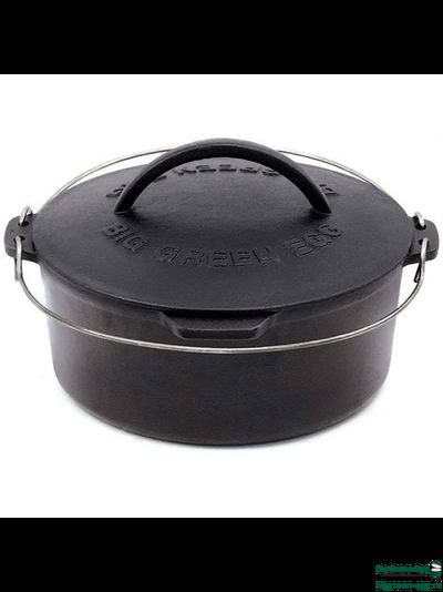 Духовка голландская (чугунная) 5.2л, крышка с логотипом, 2 ручки, для гриля 117052(127877)