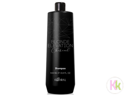 Kaaral BLONDE ELEVATION CHARCOAL SHAMPOO Черный угольный тонирующий шампунь для волос, 1000 мл