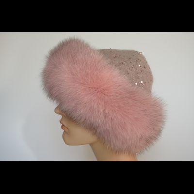 Vizio Италия 8058 CCP  V шапка с мехом розовая