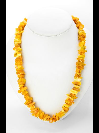 Бусы из матового янтаря крупные 55 см