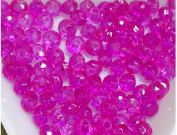 Бусины стеклянные"Рондели" 4х3 мм нить 150 шт цвет №36 фуксия