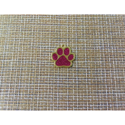 Подвеска кулон лапка 37,5x35x2 мм золотистый, бордовый