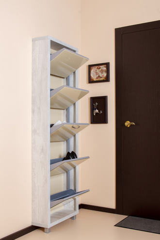 Обувница Айрон-5 Люкс (фасад стекло Капучино)