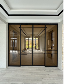 перегородка раздвижная стекло бронза