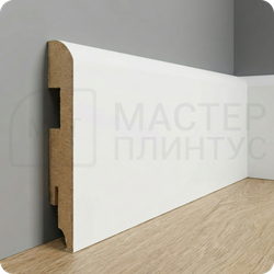 Белый МДФ плинтус по покраску TeckWood прямой 70 мм