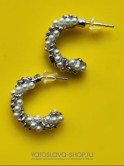 Модель: АЛ-258. Серьги витой жемчуг.
