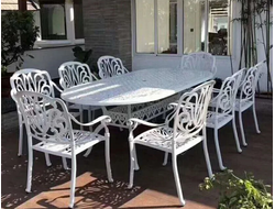 Обеденный комплект из литого алюминия Florence на восемь персон