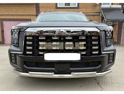 Защита переднего бампера двойная Папа Тюнинг d60/42 для GAC GS8 2025-