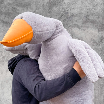 Плюшевый гусь 150 см премиум серый