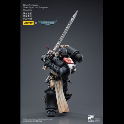 Чемпион Черных Храмовников (Warhammer 40k) - КОЛЛЕКЦИОННАЯ ФИГУРКА 1/18 Black Templars The Emperors Champion Rolantus (JT7585) - JOYTOY