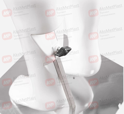 C138B Манекен детский пластиковый черный глянцевый 138 см на металлической подставке