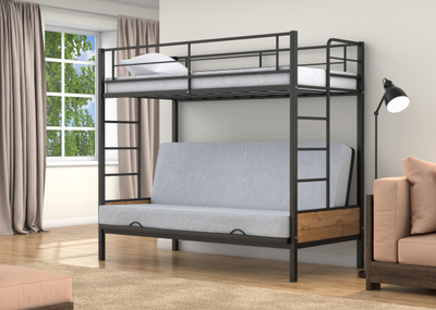 Двухъярусная кровать-диван Дакар 1 Черный (вставки дуб крафт табак) фото 2