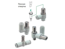 Пневмодроссель с регулировкой плоской отверткой