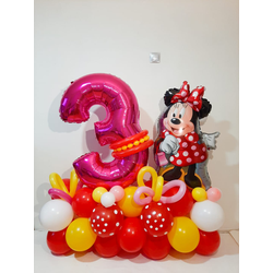 Композиция ИЗ шаров "ЦИФРА НА СТОЙКЕ И Минни"