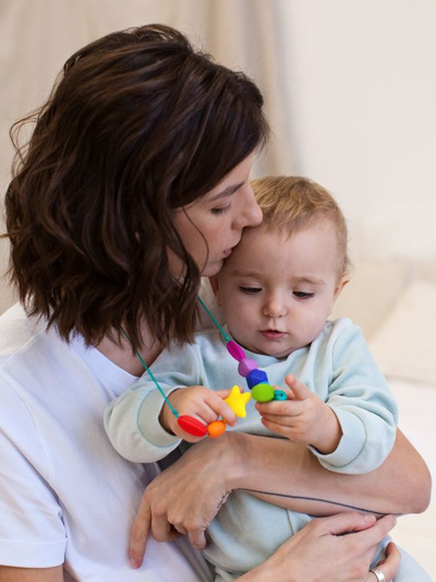 Бусы-прорезыватель из силикона Радуга мини