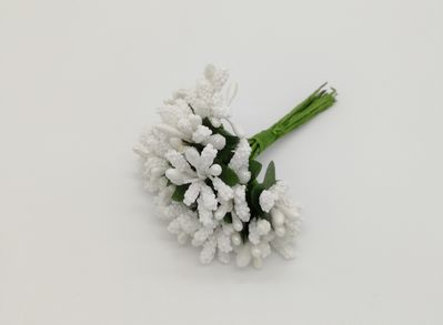 Букетики тычинок, цвет белый (12 штук)