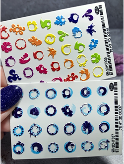 Набор слайдеров для ногтей в ассортименте (2 штуки) №82