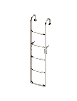 Трап складной с горизонтальным креплением, 5 белых ступени (ширина 270 мм.)