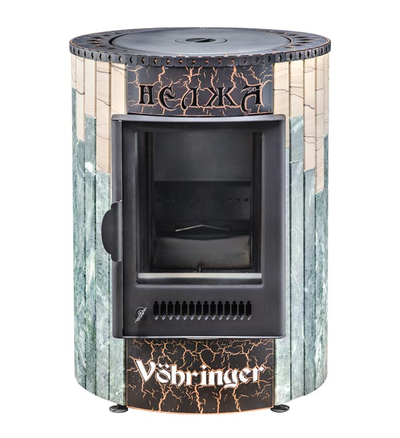 Печь отопительно-варочная Нелжа Змеевик Окаменевшее дерево