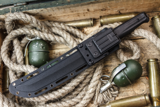 Охотничий нож Sensei AUS-8 Black Titanium