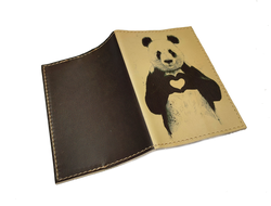 Обложка на паспорт с принтом "Панда с сердечком"