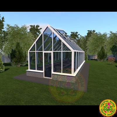 Зимняя теплица ДОНАЛЬД III в классическом английском стиле с двускатной крышей размером 10000 х 4000 мм