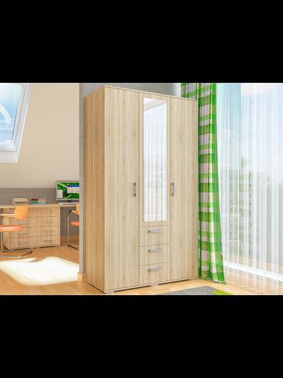 Шон-12 Шкаф распашной с зеркалом 2100х1200х540 Сонома