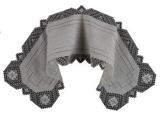 Столовая дорожка на скатерть из белого льна с вышивкой для праздничной сервировки стола